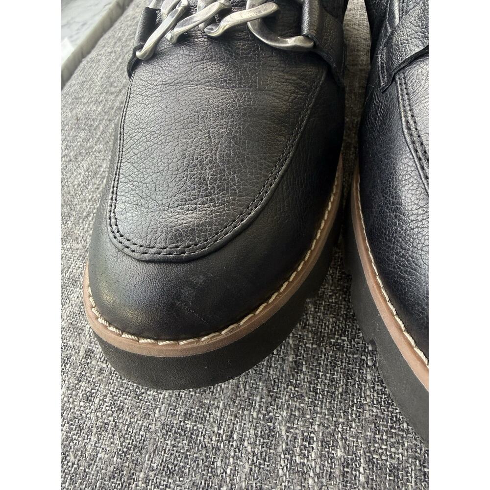 Vionic Cynthia Black Leather Chain Loafers - Women’s Size 11 - Lug Sole Comfort - Picture 2 of 9